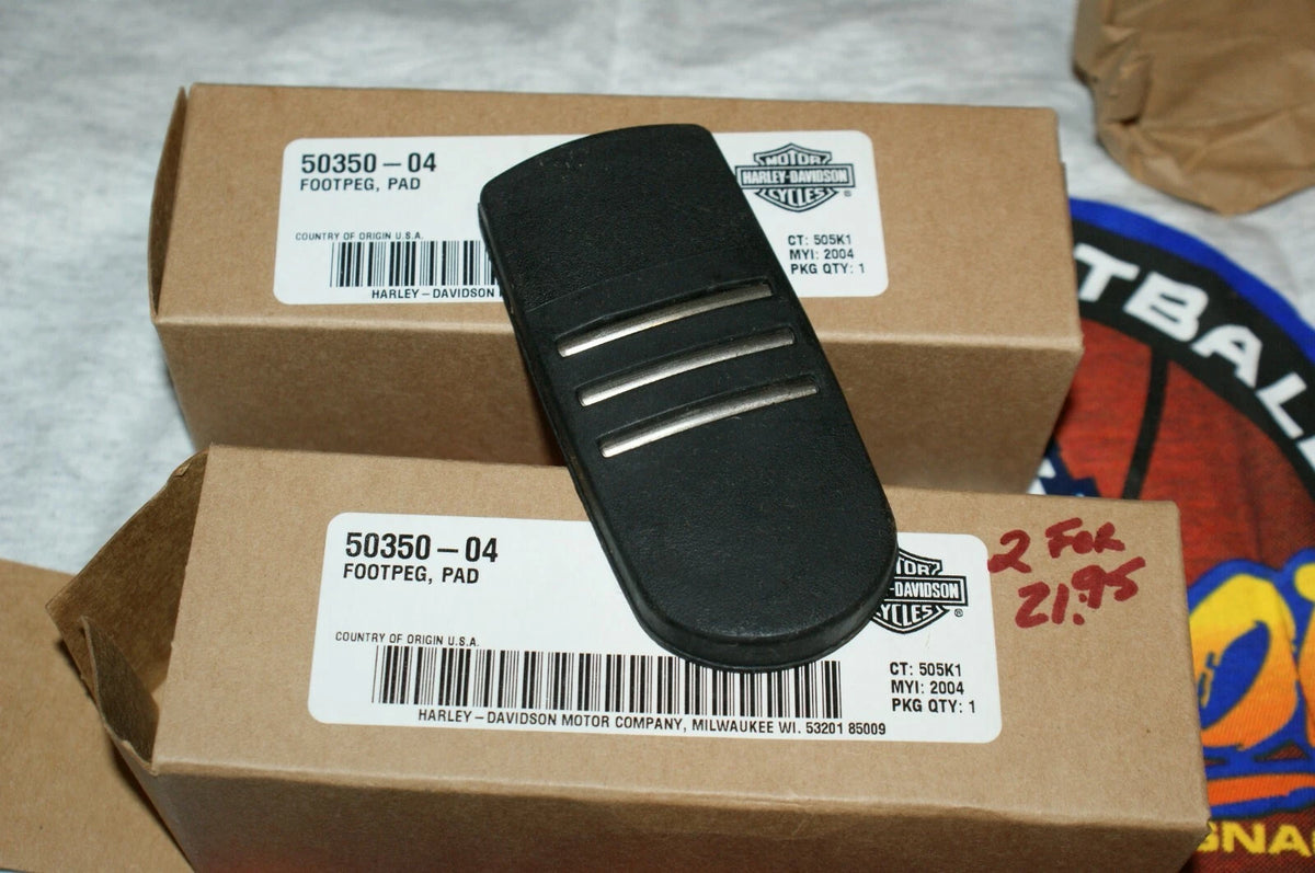 NEW OEM Genuine Harley Davidson Foot Peg pads (pair) U GET 2 pads 50350-04