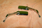 Pair Vintage Classic 4" Rectangular Blade Motorcycle mirrors Chrome Universal