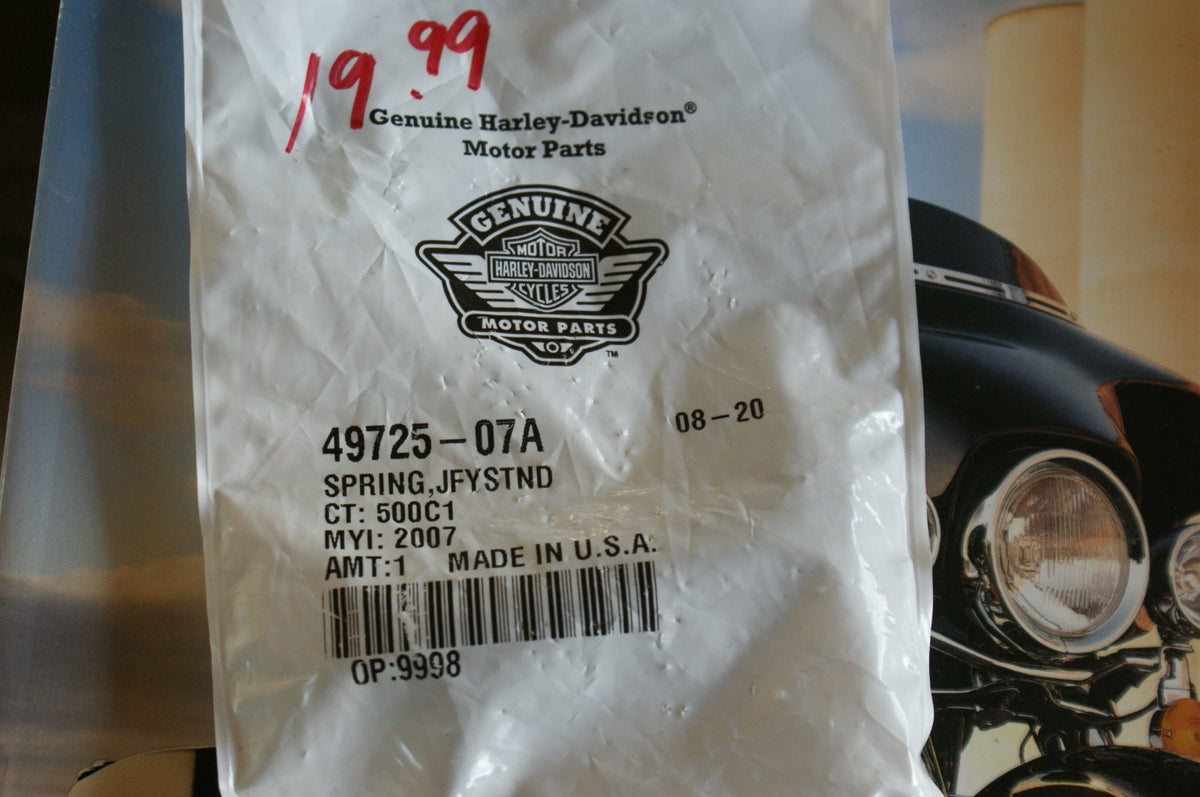 NOS Genuine Harley Davidson jiffy stand spring 49725-07