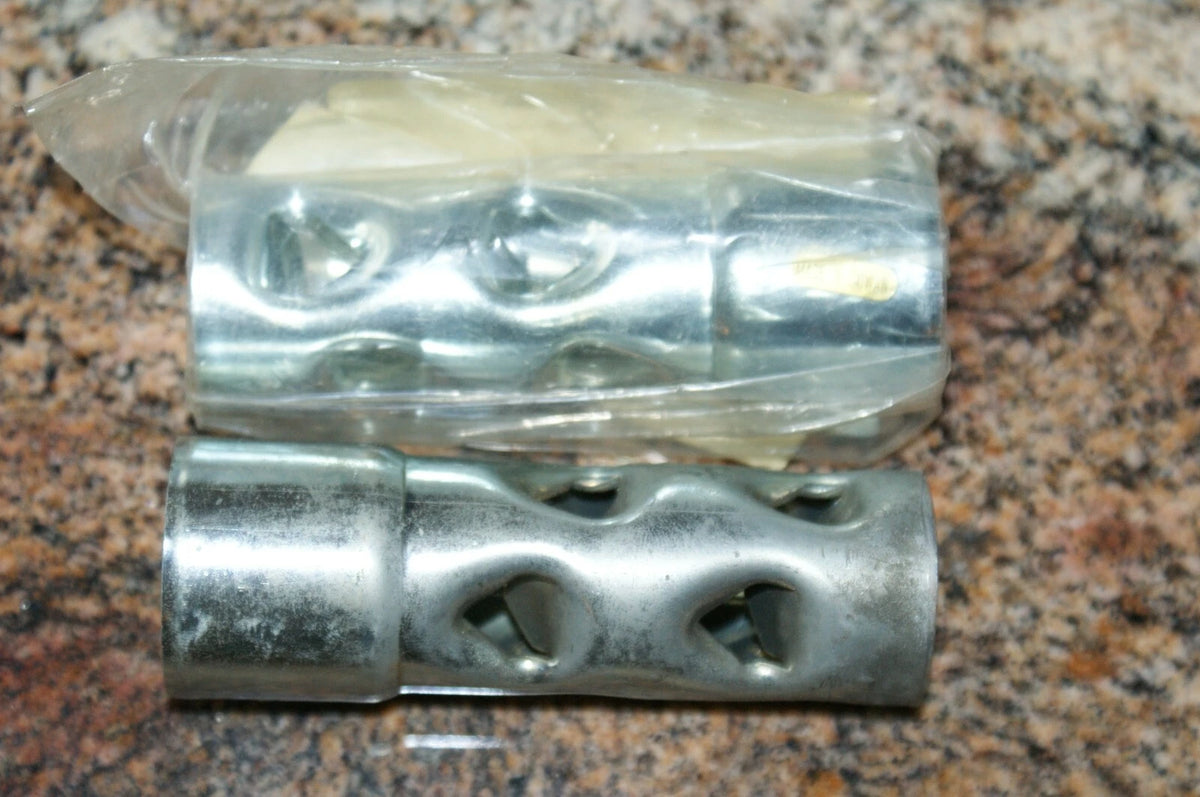 Universal 4" long baffel 1 -1/2" diameter YOU GET A PAIR custom chrome 11228