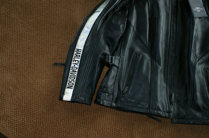 Brand New Harley Davidson Womens WRIT Reflective leather Jacket SIZE 3W
