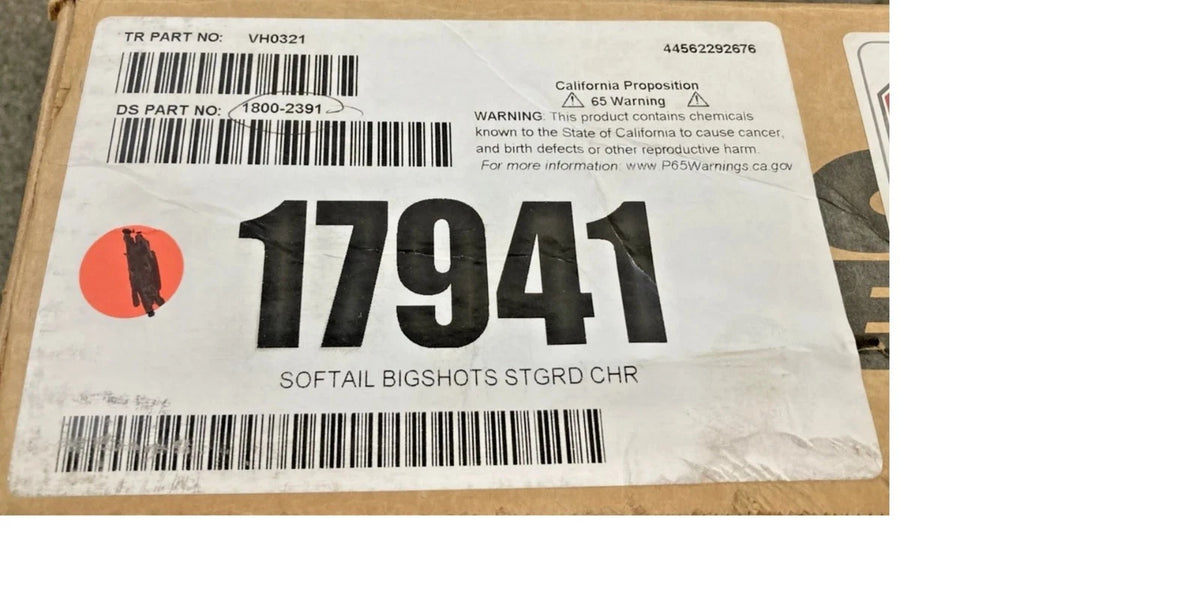 NEW GENUINE VANCE AND HINES 17941 LONG EXHAUST FOR HD SOFTAIL BIGSHOTS, CHROME