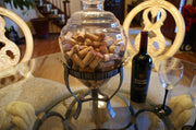 Wine Connoisseur's Cork holder Glass / metal display 23" tall