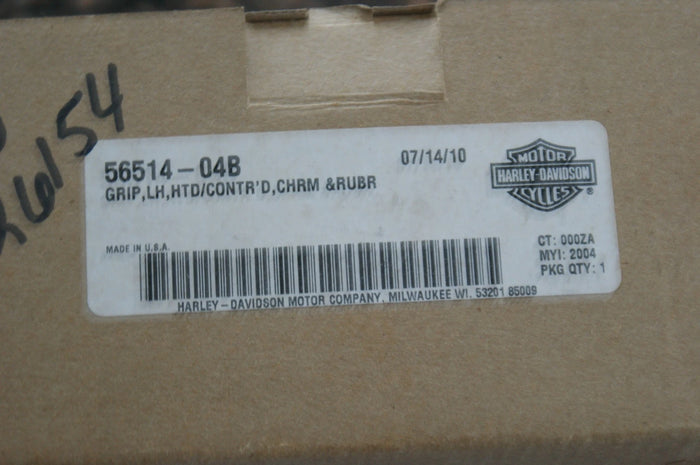 NOS Genuine Harley Davidson Handgrip Left Small heated chrome/ rubber 56514-04