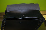 SB703 Willie and Max Throw over Slant leather Saddle bags - USED