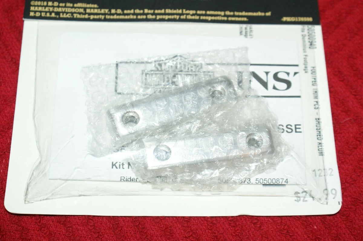 Genuine Harley Davidson Foot peg trim Dominion Brushed Aluminum 50500940