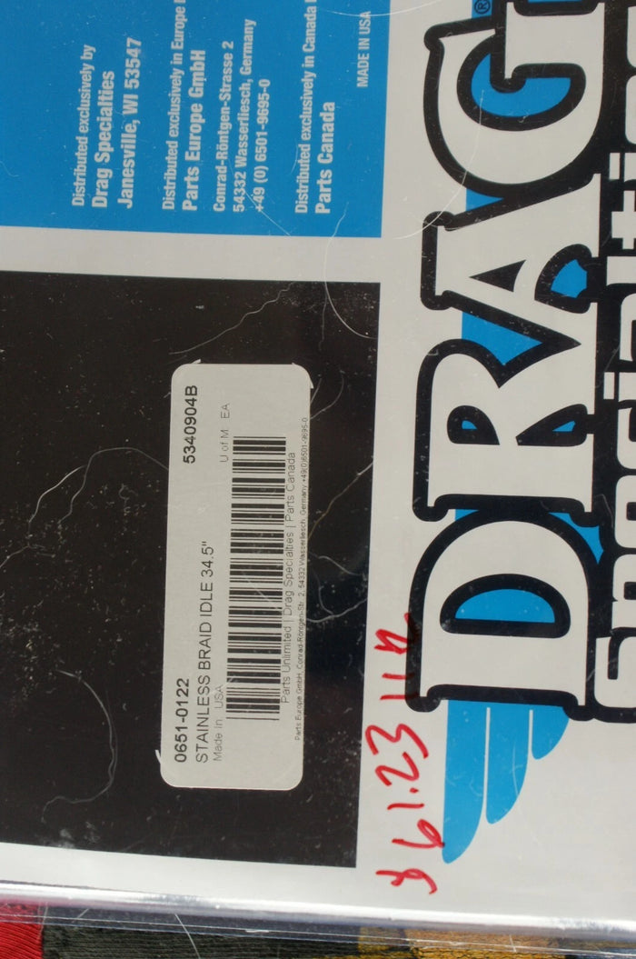 Drag Specialties 34.5" Stainless Braided Idle Cable 4 Harley Davidson 0651-0122