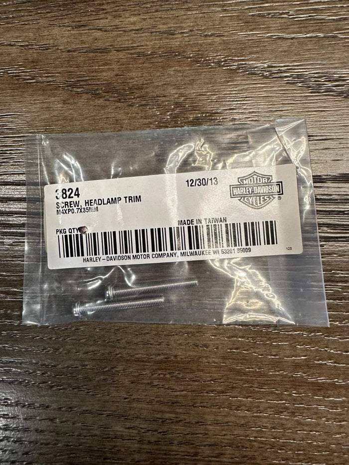 Lot Of 2 NOS Harley Davidson Headlamp Trim Screw 3824