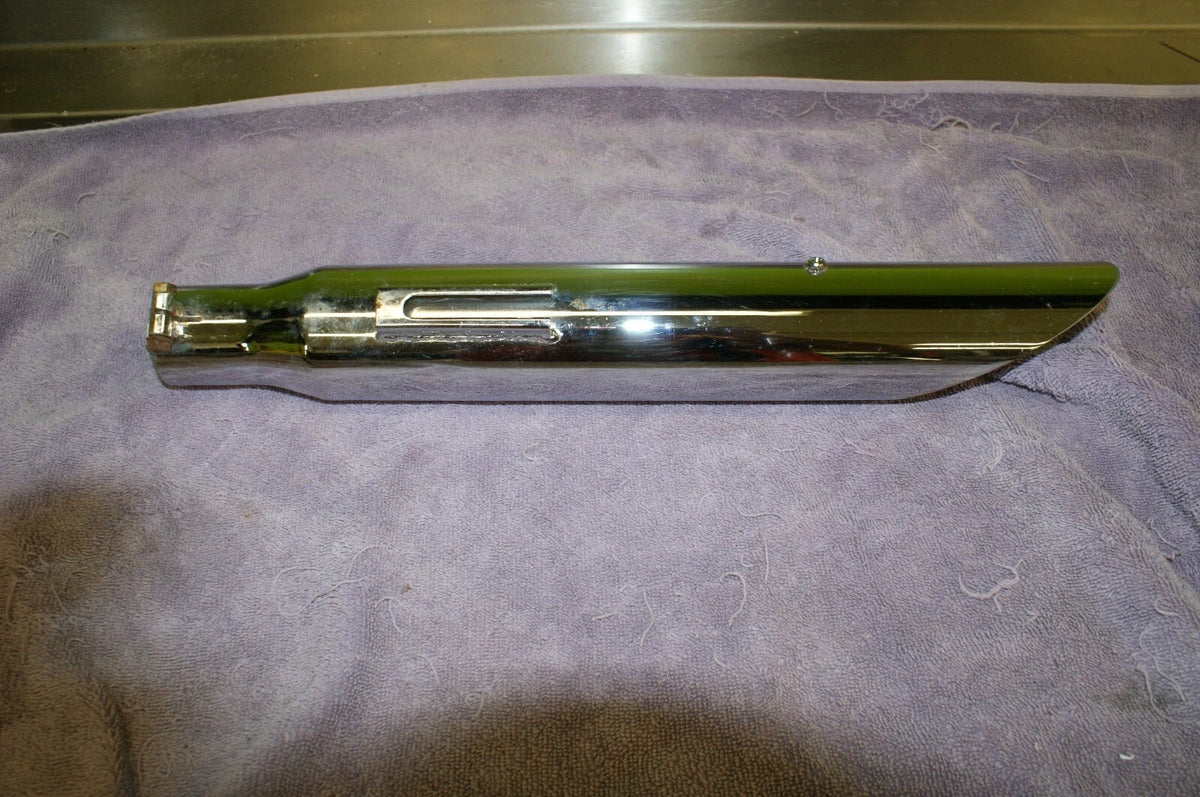 Universal exhaust 18" muffler vintage slash Harley size 1-3/4" inlet specs rust