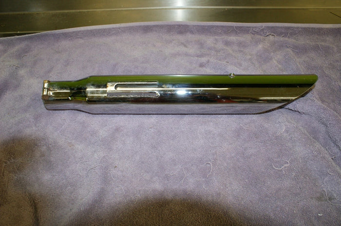 Universal exhaust 18" muffler vintage slash Harley size 1-3/4" inlet specs rust