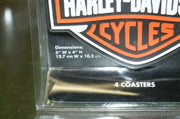 Harley-Davidson Rubber Bar & Shield Coasters set of 4 HDL-18515 NEW in package!
