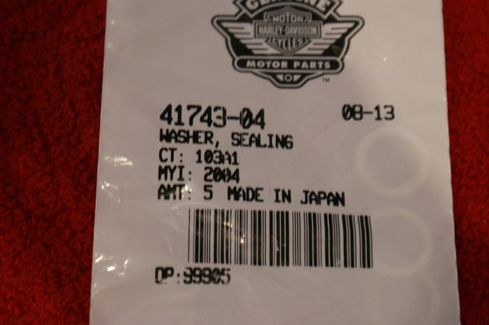 Genuine OEM Harley Davidson sealing washer 41743-04