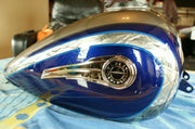 2016 Harley Davidson CVO Limited 110 fuel gas tank Silver / Blue Dealer take off