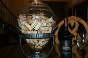 Wine Connoisseur's Cork holder Glass / metal display 23" tall