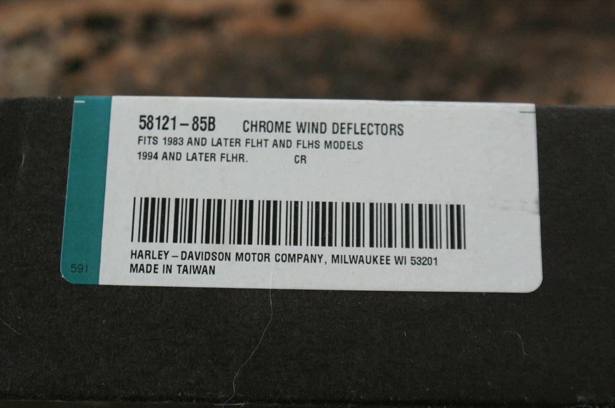 NOS Genuine Harley Davidson Chrome Wind Defectors 58121-85