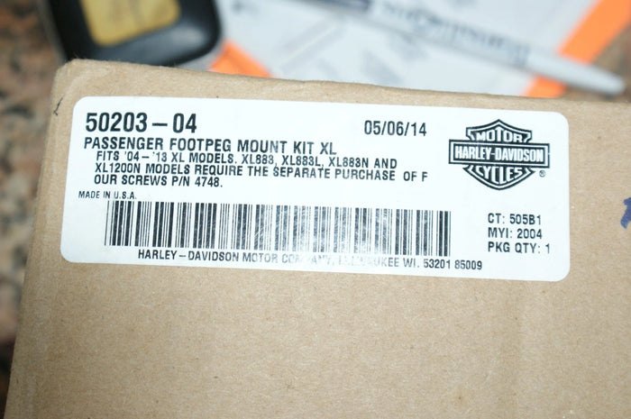 NOS Harley Davidson Passenger footpeg mount kit XL 50203-04