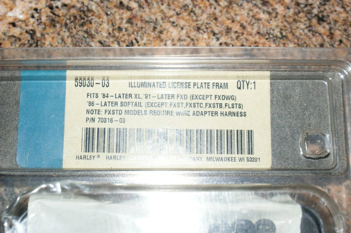 NOS Harley Davidson Illuminated License Plate Frame 59030-03