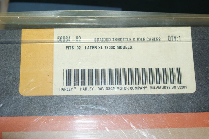 NOS Harley Davidson Braided Throttle & Idle Cables 56564-02 XL 1200