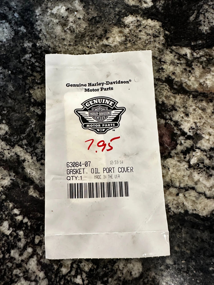 1 NOS Harley Davidson Oil Port Cover Gasket 63084-07