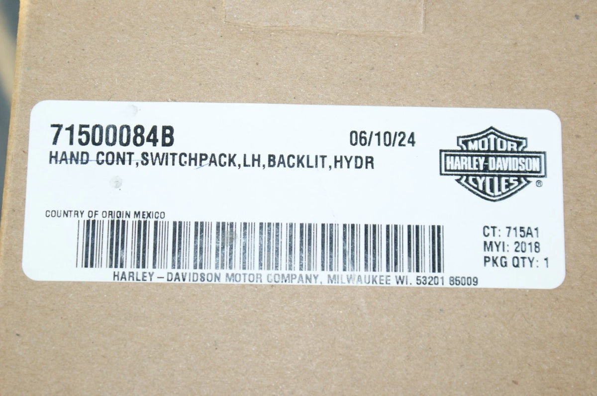 Genuine OEM Harley Davidson Hand Control Switch pack LEFT Backlit HYDR 71500084