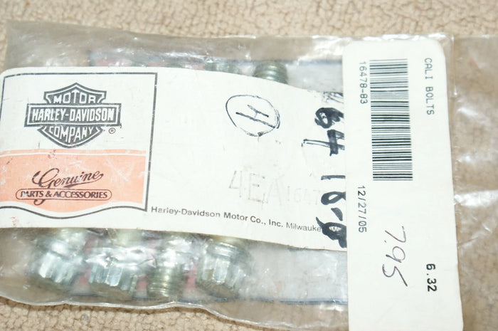 Genuine OEM Harley Davidson Caliper Bolt 16478-83 You get one bolt