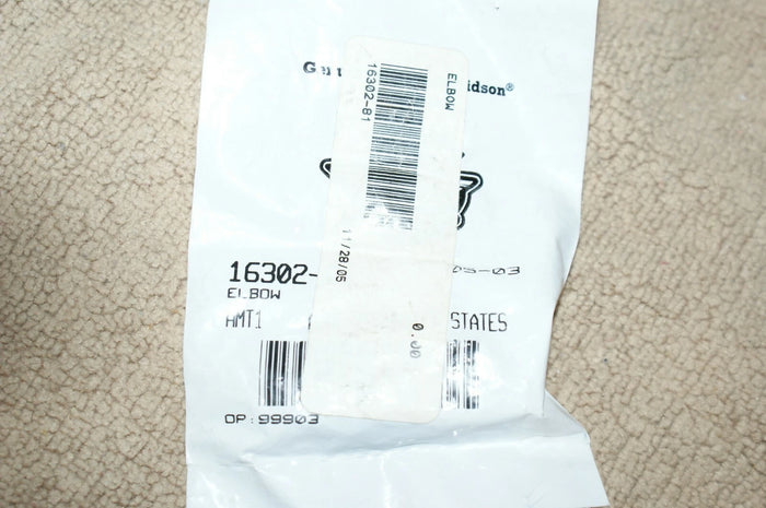 Genuine OEM Harley Davidson Elbow Steel 16302-81 NOS
