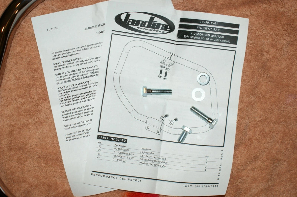 New Jardine Engine Guard for Harley Sportster XL 16240142 Chrome 2004-13