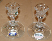 Hi Lite 4" Crystal candle sticks - One pair - New in box