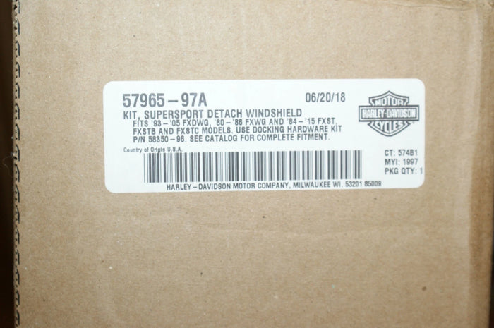 NOS Genuine Harley Davidson super sport Windshield 57965-97