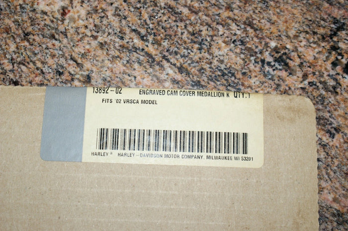 NOS Harley Davidson Engraved Cam Cover Medallion Kit 13892-02