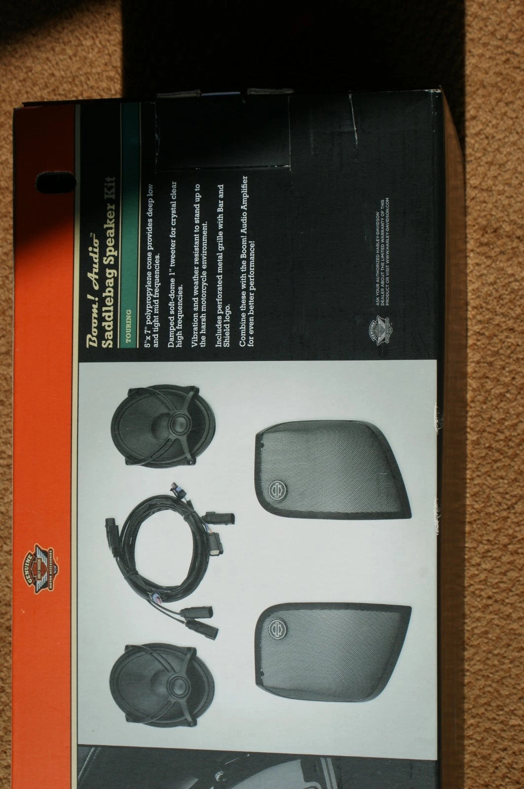 NOS Genuine Harley Davidson 76000489 Boom Saddlebag Speaker Kit - Dealer Display