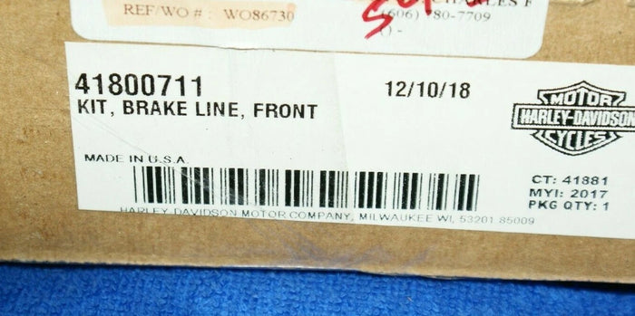 Genuine OEM Harley Davidson Front Brake line kit 41800711