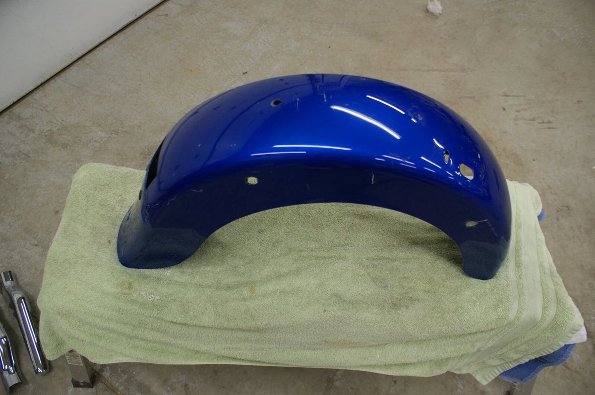 Harley Davidson Touring Rear Fender pacific Blue Straight scratches nicks